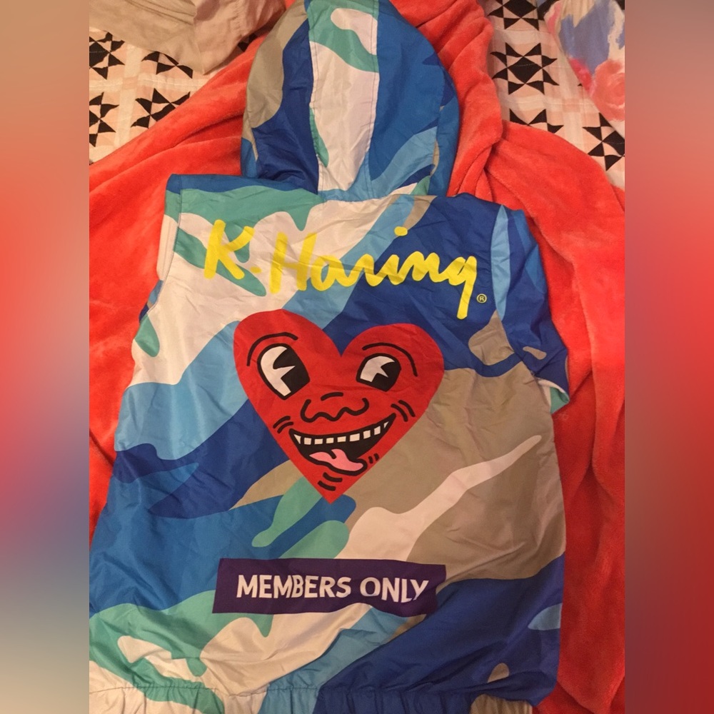 K. Haring X Members Only Hood Ie Zip up size Small